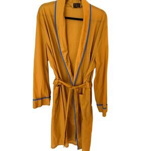 Vintage Sears “The Men’s Store” Mustard Robe, Blue Piping – Size Large (42/44)